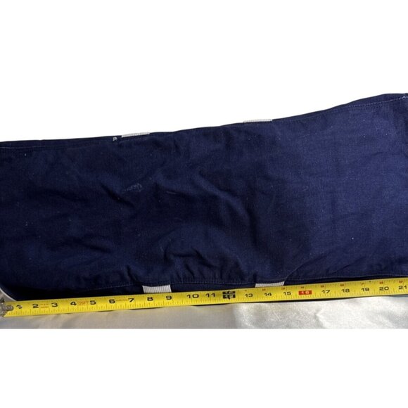 Ralph Lauren Vintage Navy Blue Canvas Duffel Bag White Straps/Embroidered Crest - Picture 9 of 10